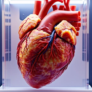 A Heart Is Displayed In A Glass Case, Showcasing Its Intricate Details
