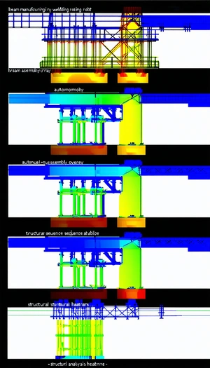 The Image Is A 3d Model Of A Building, Likely A Bridge, With A Focus On Its Structural Elements