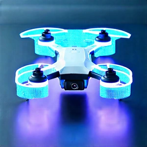 Drone With Glowing Screen With Small Drone