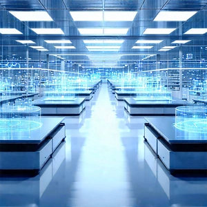 Healthcare Technology In Manufacturing Facility With Large, Clean,