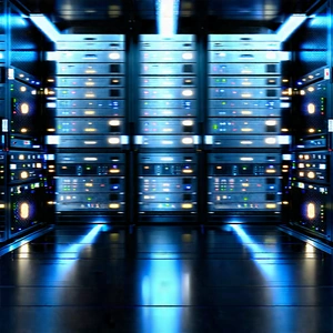 Futuristic Server Room With Large Room