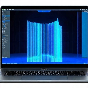 Tech Hdr Photography: Laptop With Data Visualization With Laptop Computer