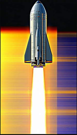 A Rocket Is Shown In The Image, With Its Booster And Main Engine