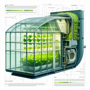 A Large, Futuristic Greenhouse Filled With Various Plants