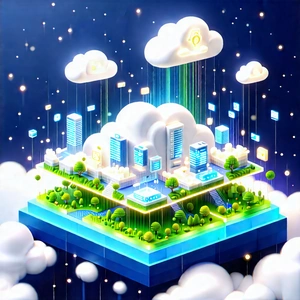 (cloud:1.35) Computing Visualization With Blue Green
