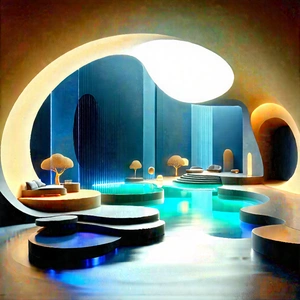 (futuristic:1.41) Smart Home With Image, There