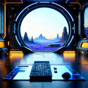 (futuristic:1.16) Tech Startup Office With Image, There