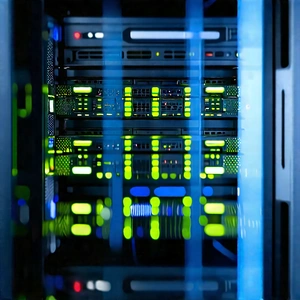 Server rack with data streams