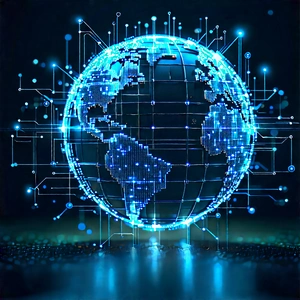 Blockchain Network Visualization With Blue White