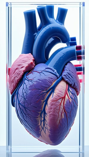 A Heart Is Displayed In A Glass Case, Showcasing Its Intricate Structure