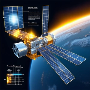 A Spacecraft With A Solar Panel On Its Side, Flying Through The Air