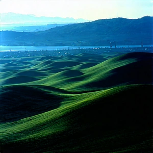 Nature Matte Painting: Rolling hills during sunset