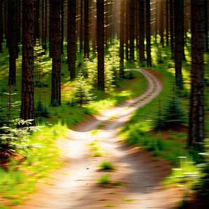 Nature Stock Photography: Path Through Pine Forest With Forest Path