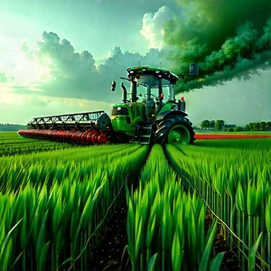 Agricultural Technology In Tech Office With Large Green