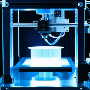 A 3d Printer Is In The Process Of Printing A Plastic Object