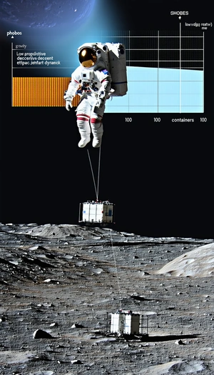 A Space Shuttle Is Being Transported To The Moon By A Cable