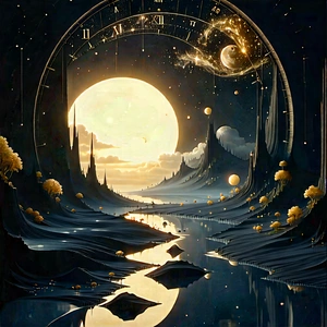Abstract Fantasy Art: Conceptual Representation Of Time With Image, There