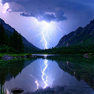 Nature Hdr Photography: Lightning Over Alpine Lake With Captures Beautiful