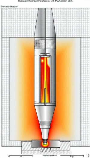 A White And Orange Colored Rocket Is Shown In A Drawing