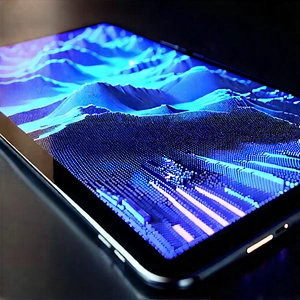 Tablet With Holographic Display With Large, Flat