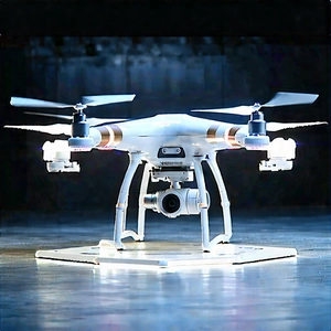 Drone With Data Visualization With White Drone