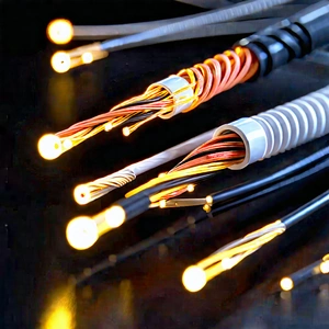 Close-up Of Fiber Optic Cables With Image, There