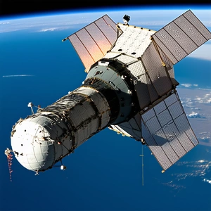 A Space Shuttle Is Captured In A Photograph, Flying Through The Sky
