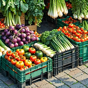 Urban Blueprint Style: Urban farmers market scene