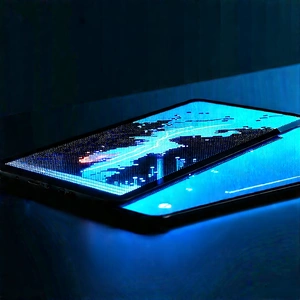 Tablet With Data Visualization With Black Tablet