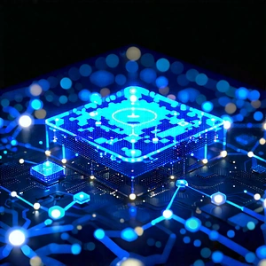 Blockchain Network Visualization With Blue Keyhole