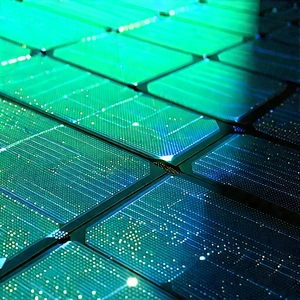 Solar panel with digital particles