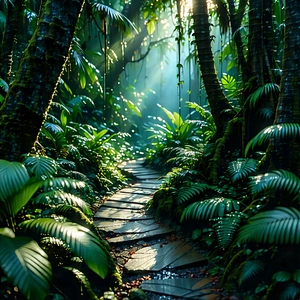 Nature Macro Photography: Path Through Tropical Jungle With Image, There
