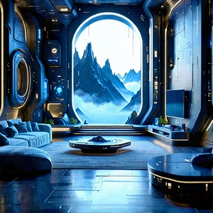 Futuristic Smart Home With Futuristic Living