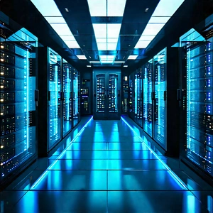 (futuristic:1.25) Server Room With Image, There