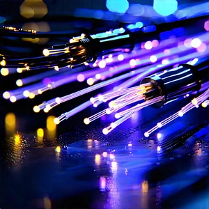 Close-up Of Fiber Optic Cables With Close-up Bunch