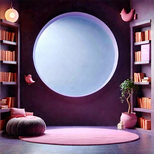 Lifestyle Matte Painting: Reading Nook With Organized Space With Image, There