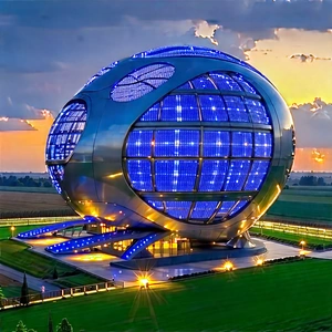 Innovative Renewable Energy Design With Large, Blue,