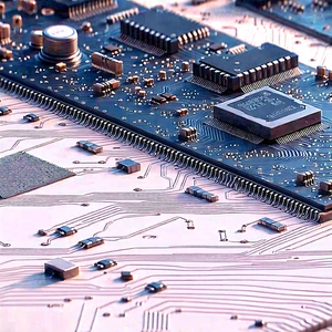 Close-up Of Electronic Circuit With Close-up Computer