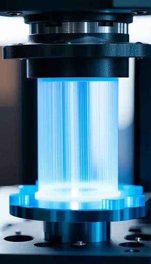 A Blue Light Source, Possibly A Light Bulb Or A Blue Laser, Emitting A Bright Blue Light