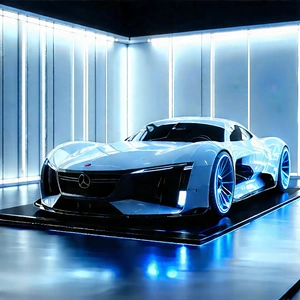 Automotive Technology In Tech Office With White Sports