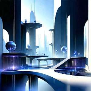 Futuristic Innovation Hub With Futuristic Scene,