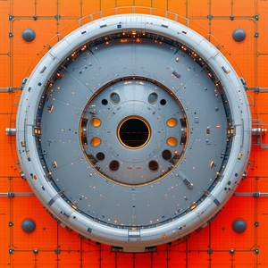 A Large, Round, And Shiny Structure With A Hole In The Center