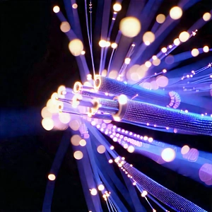 Close-up of fiber optic cables