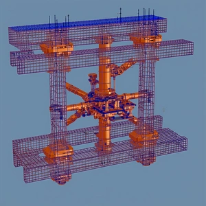 The Image Is A 3d Model Of A Large Metal Structure, Possibly A Crane Or A Piece Of Machinery