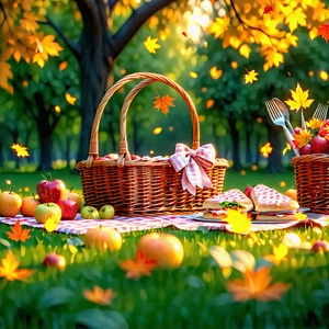 Lifestyle Octane Render: Summer Picnic During Autumn With Image, There