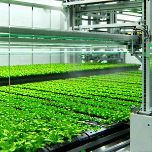Agricultural Technology In Manufacturing Facility With Large Greenhouse