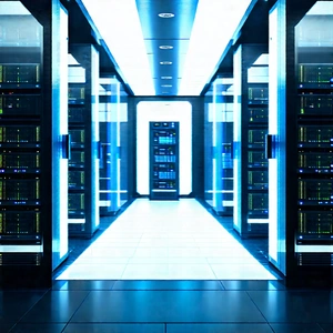 (futuristic:1.23) Server Room With Image, There