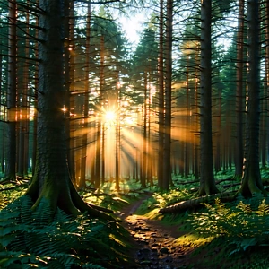 Nature Hdr Photography: (forest:1.15) scene during sunset