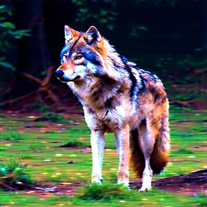 Nature Hdr Photography: Wolf In Natural Habitat With Wolf Standing