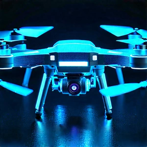 Drone With Glowing Screen With Blue Drone